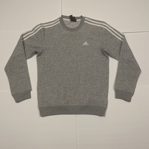 adidas Other - Adidas Grey Three Striped Embossed Mens Sweatshirt Size Small